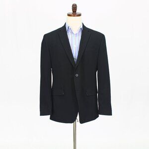 J. Ferrar 44R Black Solid 2-Button Sport Coat Blazer Jacket T785